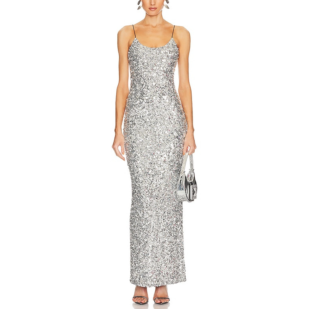 Olivia Embellished Black And Gunmetal Nelle Maxi Size 0 Dress
